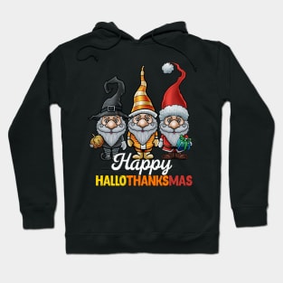 Happy Hallothankmas - Halloween Thanksgiving Christmas Hoodie